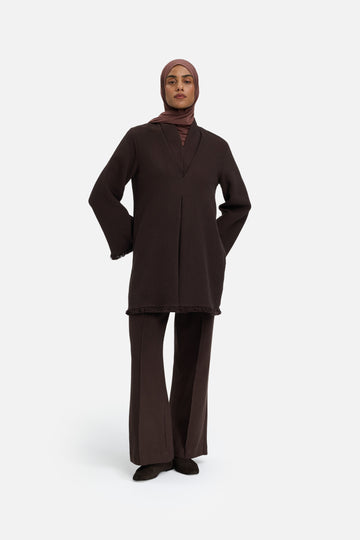 Fringe Trim Pantalon | Dark Chocolate