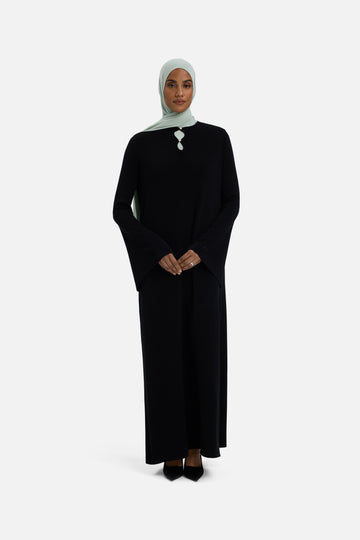 Gilded Knit Robe | Noir