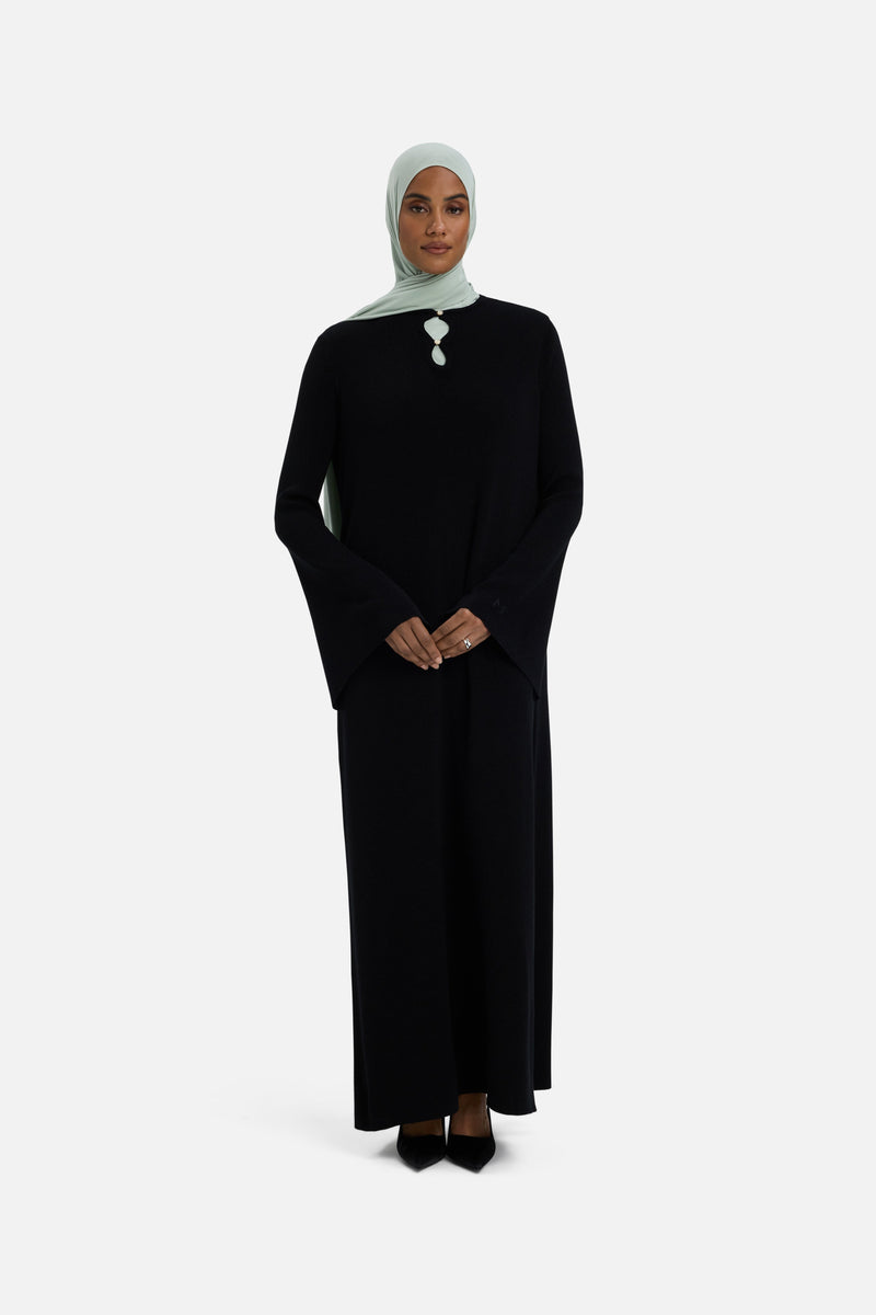 Gilded Knit Robe | Noir