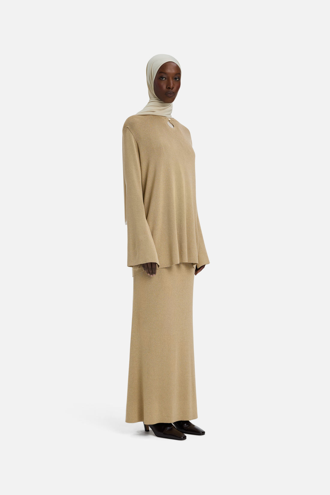 Gilded Knit Haut | Light Gold