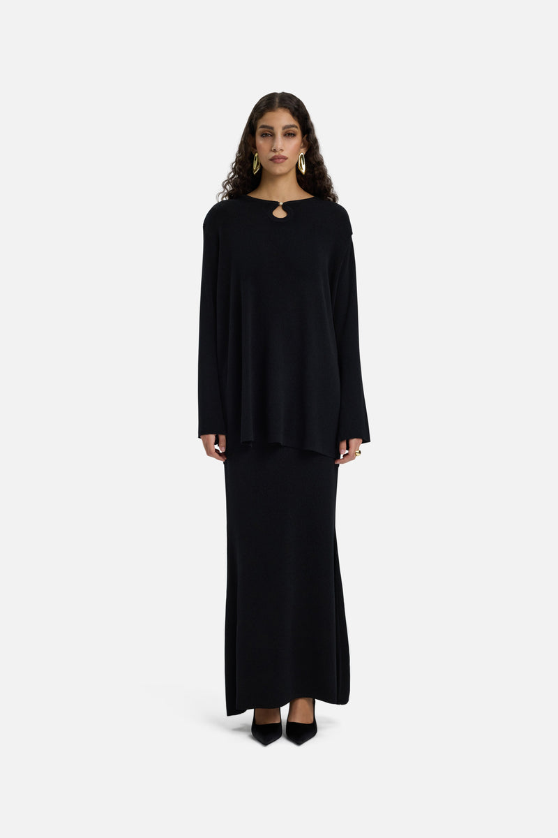 Gilded Knit Jupe | Noir