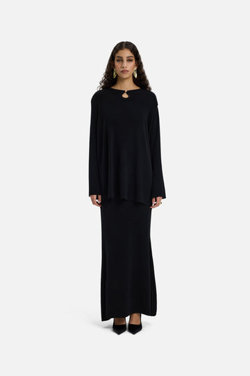 Gilded Knit Haut | Noir