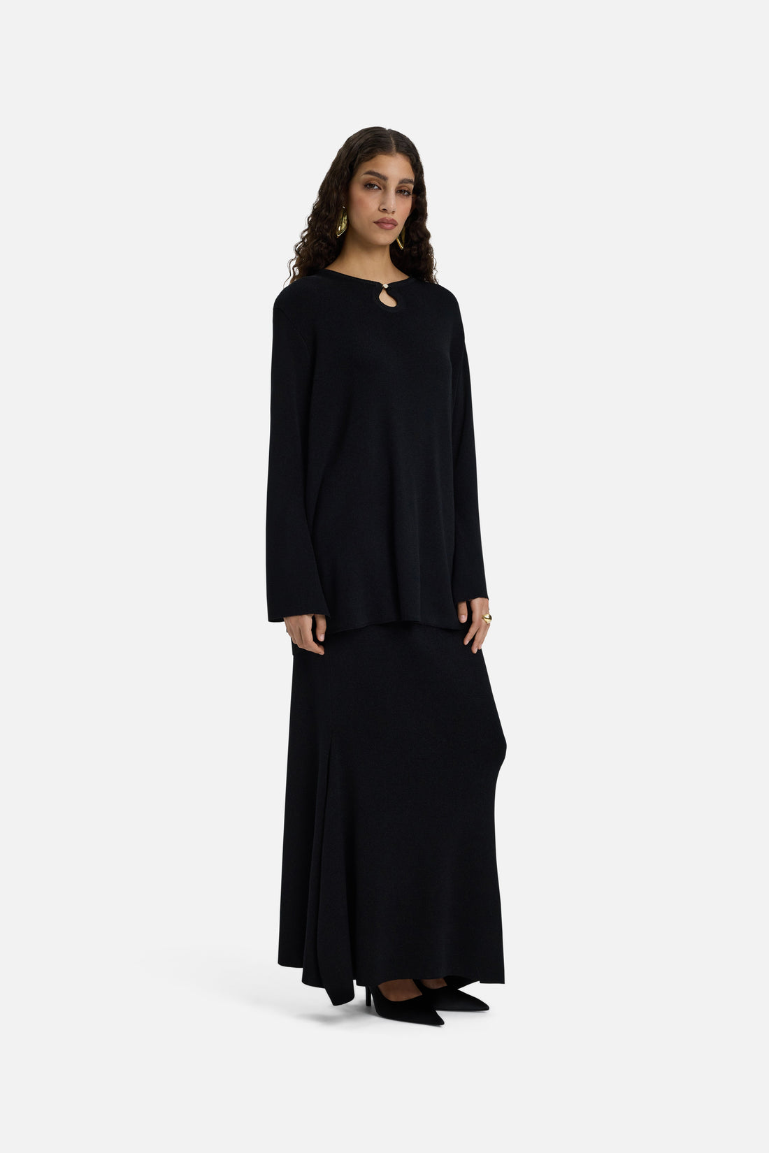 Gilded Knit Haut | Noir