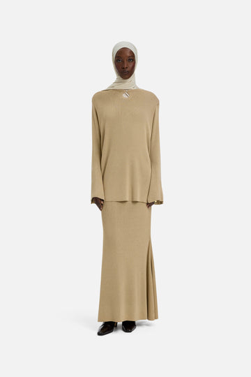 Gilded Knit Haut | Light Gold