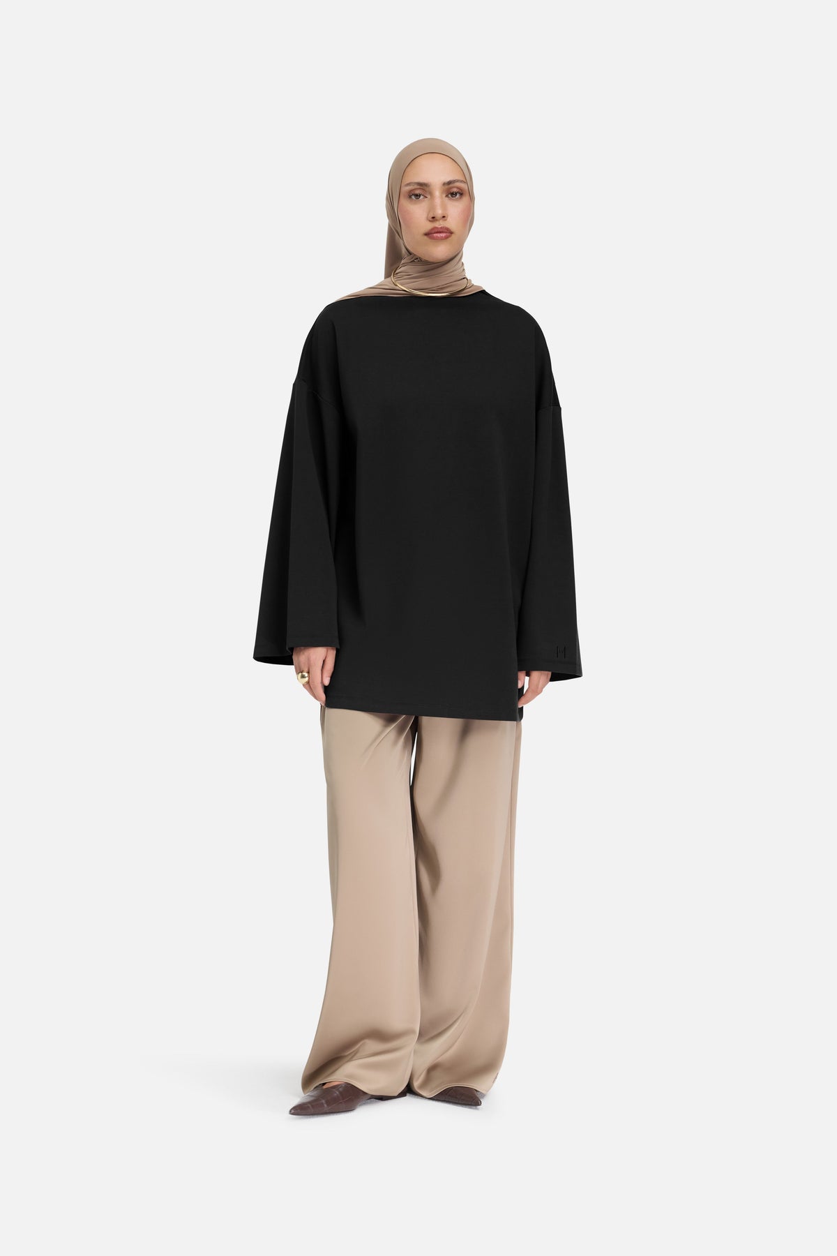 High Neck Tee | Noir
