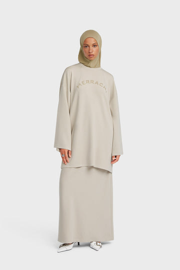 Jersey Modal Jupe | Soft Taupe