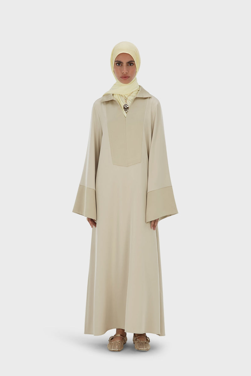Kaftan Robe Court | Gris mousse