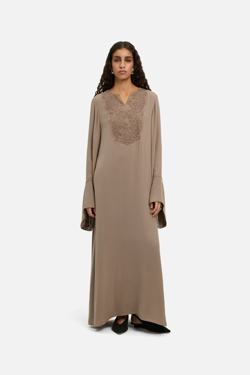 Kaftan Lace Robe | Kaki