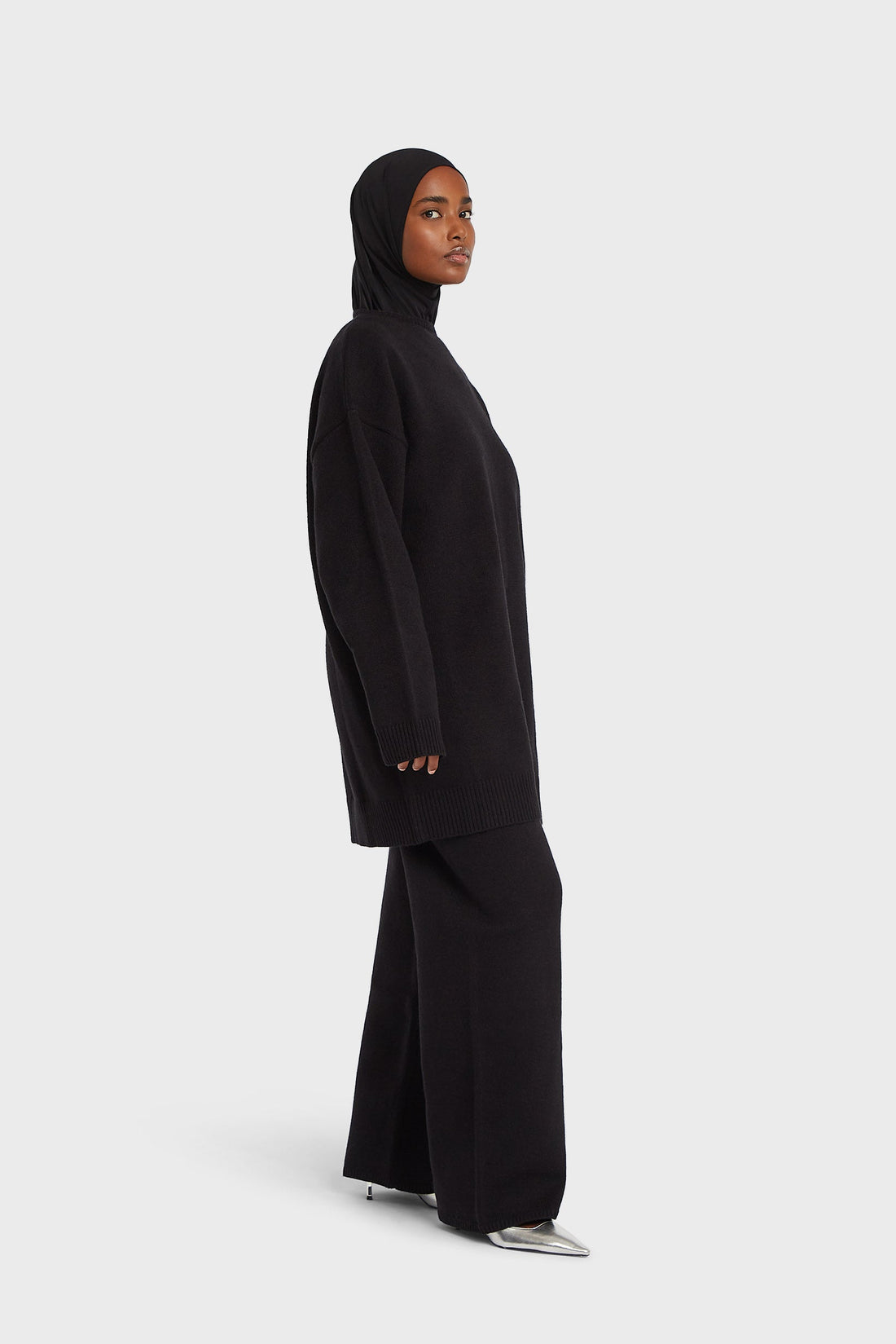 Knitted Straight Pantalon | Noir
