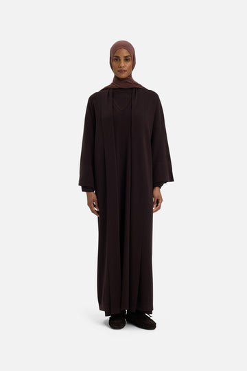Knitted Abaya | Marron foncé