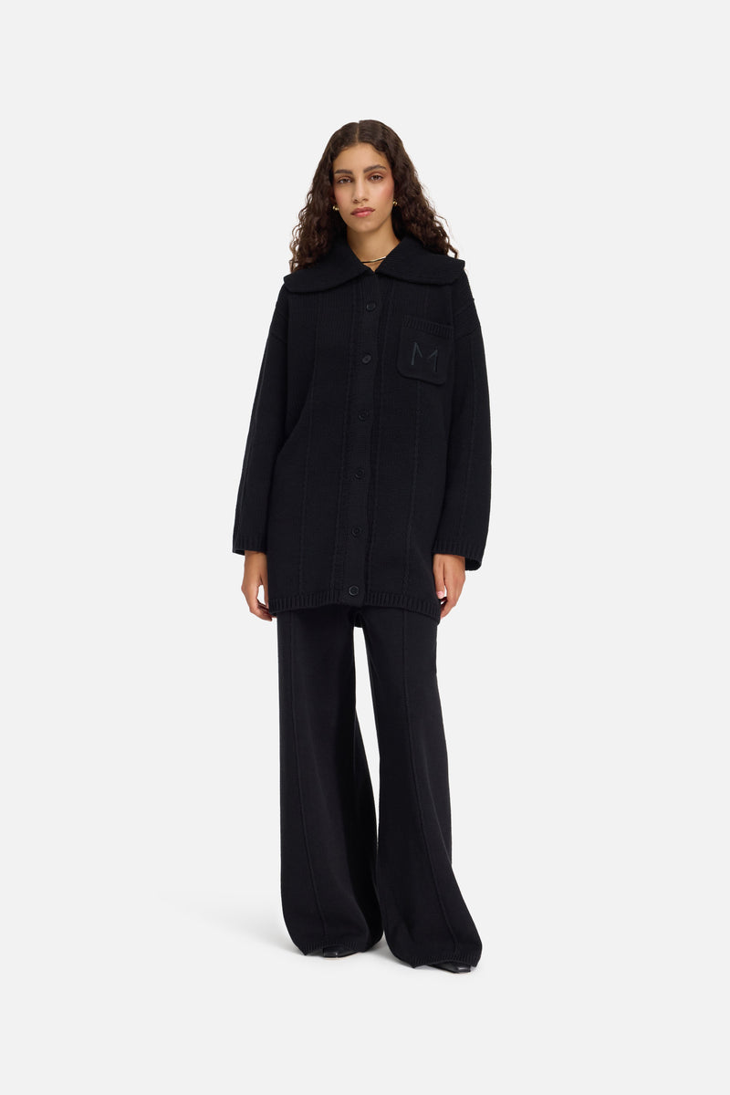 Knitted Cable Pantalon | Noir