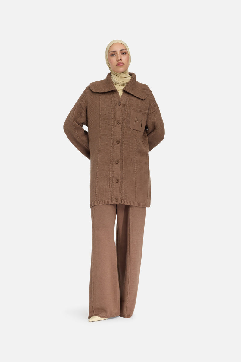 Knitted Collar Cardigan | Chocolat