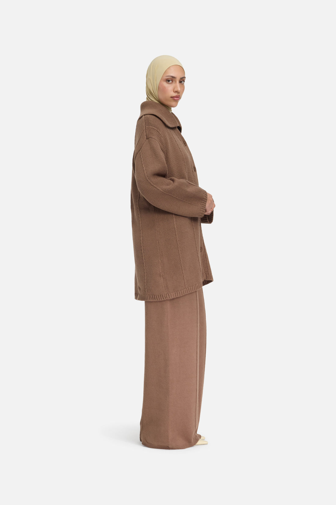Knitted Collar Cardigan | Chocolat