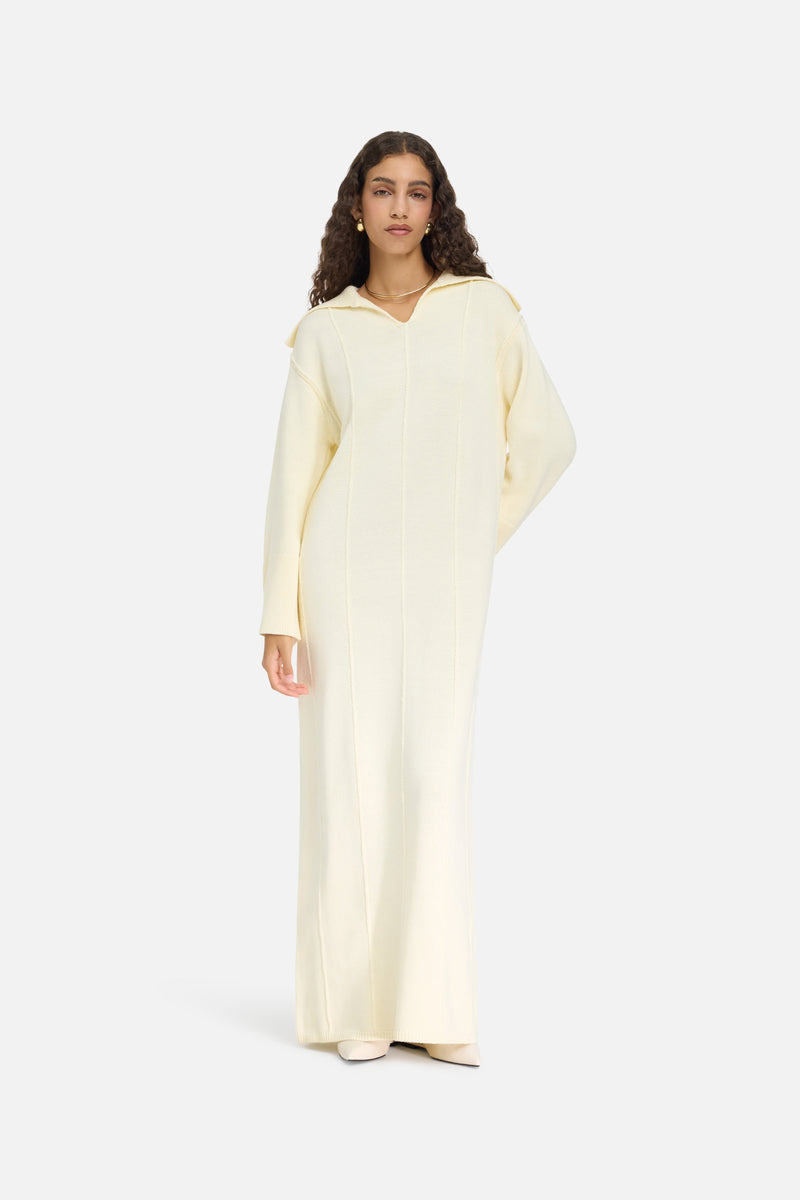 Knitted Collar Robe | Porcelaine