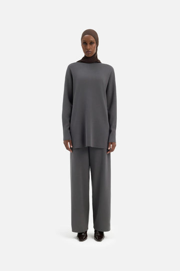 Knitted Pantalon | Carbon Grey