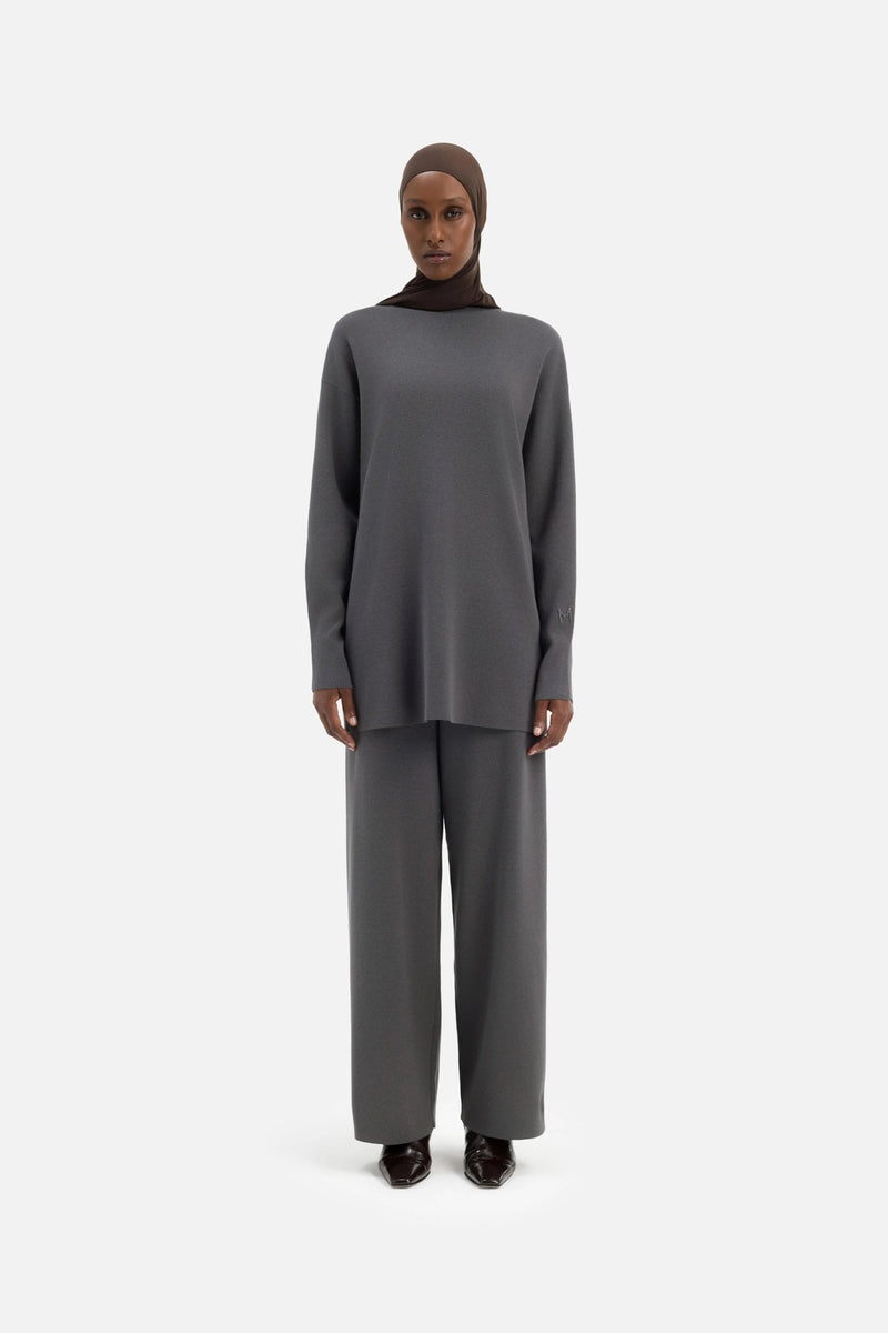 Knitted Pantalon | Gris carbone