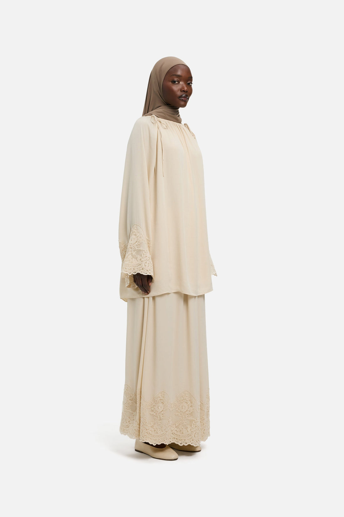 Lace Detailed Jupe | Sable
