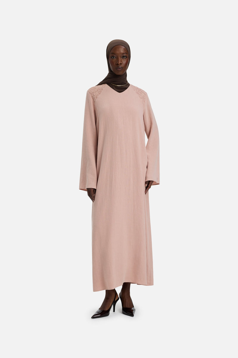 Lace Trim Robe | Rose profond