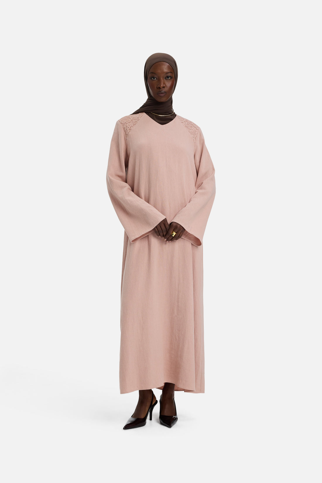 Lace Trim Robe | Deep Rose