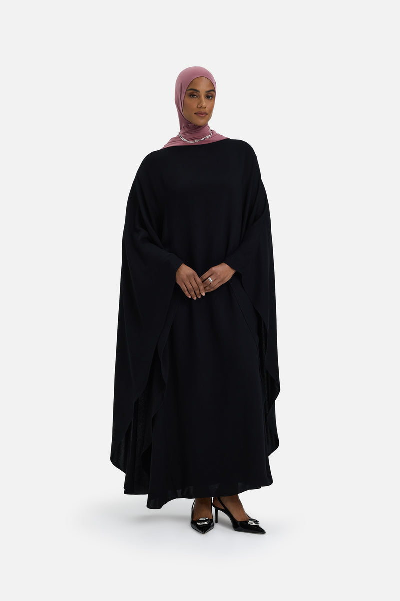 Layered Cape Robe | Noir
