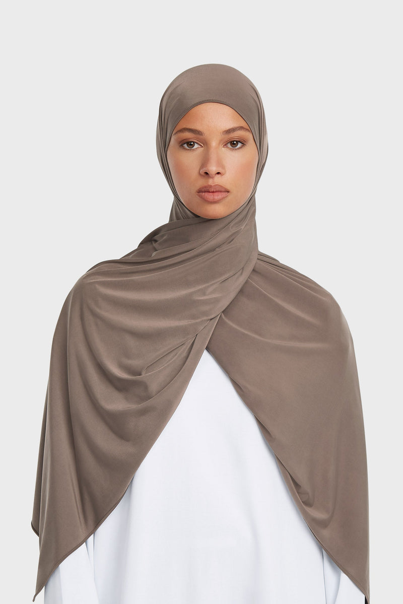 Foulard jersey fluide | Brun café