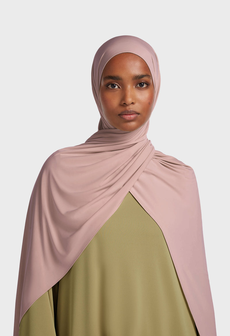 Foulard jersey fluide | Rose cendré
