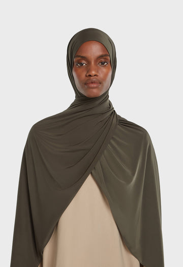 Foulard jersey fluide | Marron profond