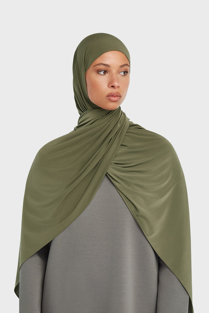 Foulard jersey fluide | Olive poudré