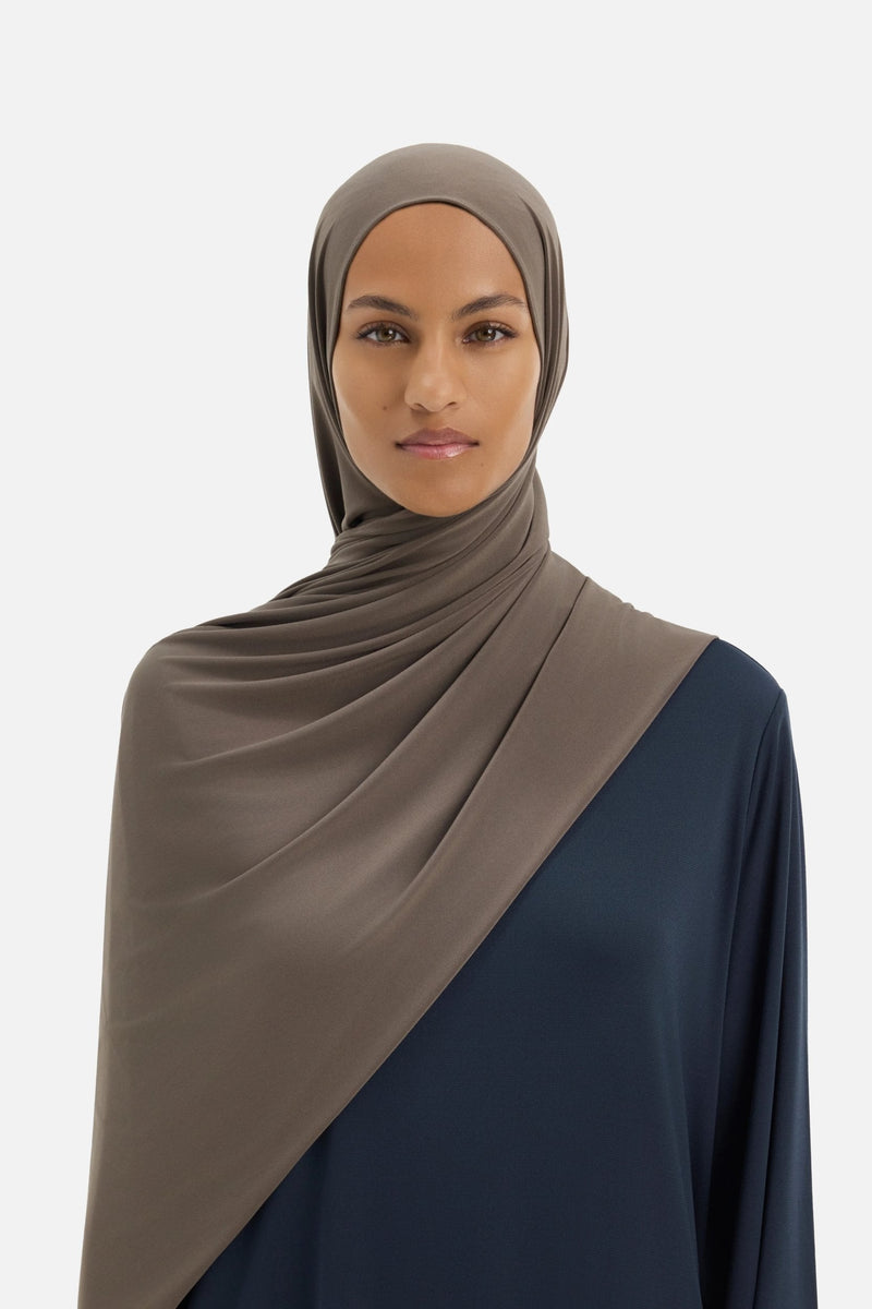 Foulard jersey fluide | Brun cendré