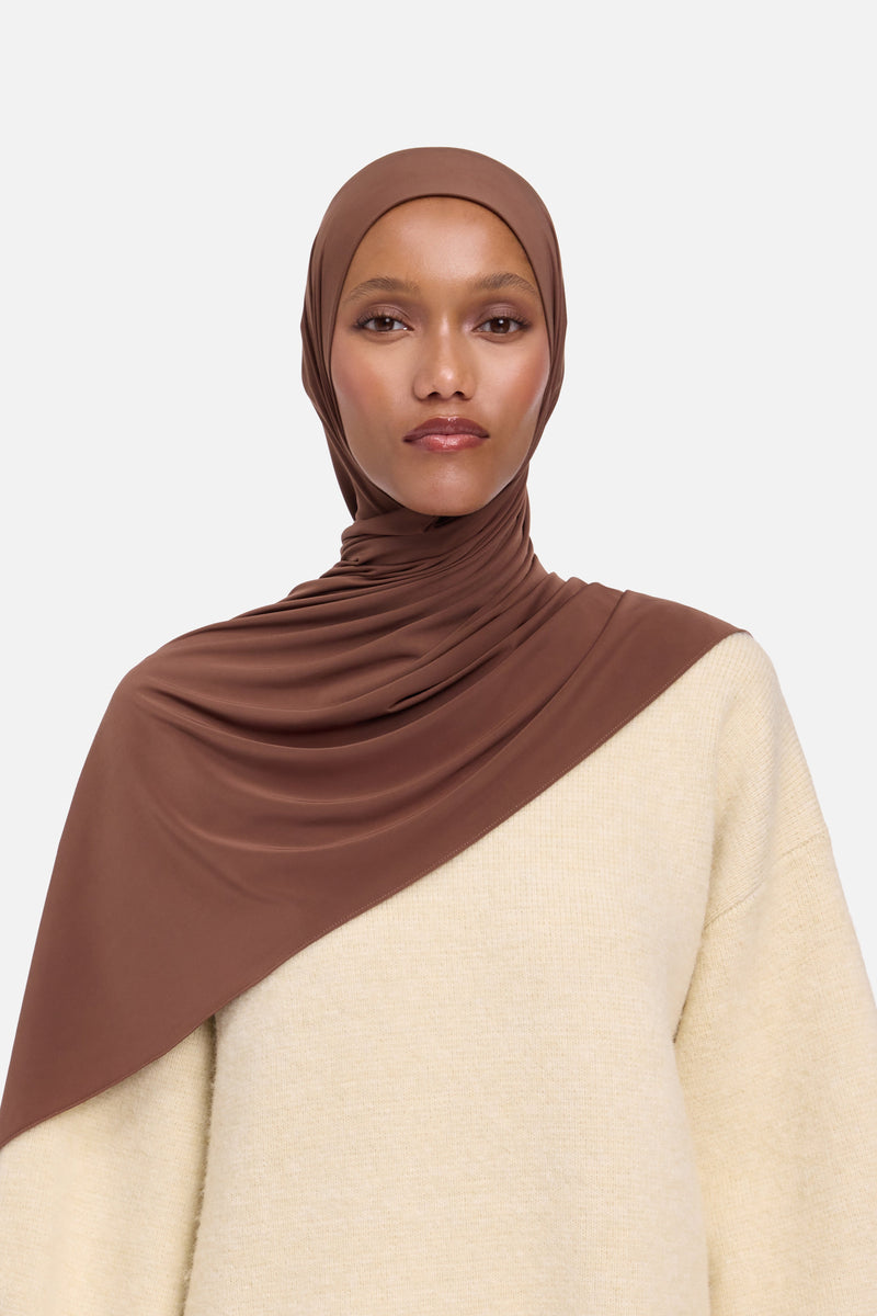 Foulard jersey fluide | Bois rouge