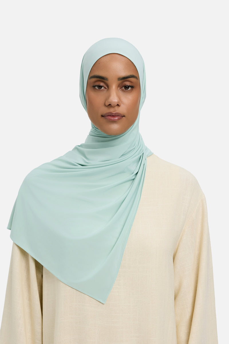 Foulard jersey fluide | Bleu d'été