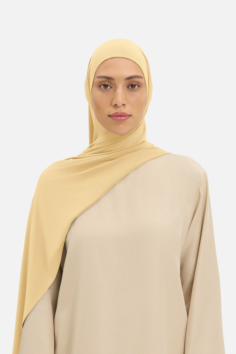 Foulard jersey fluide | Jaune couchant