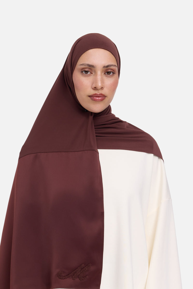 Logo Satin Edge Foulard Premium | Cerise foncée