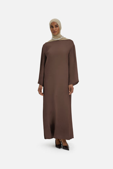 Marble Crew Neck Robe | Brun cendré