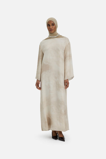 Marble Crew Neck Robe | Mocha Marble