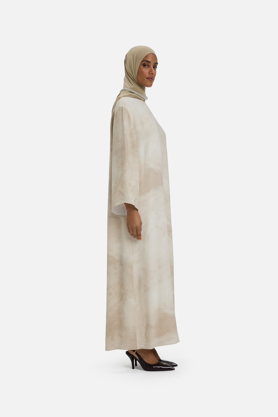 Marble Crew Neck Robe | Mocha Marble