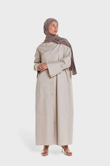 Poplin Long Chemise | Soft Taupe