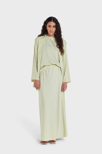 Satin Jupe | Soft Khaki