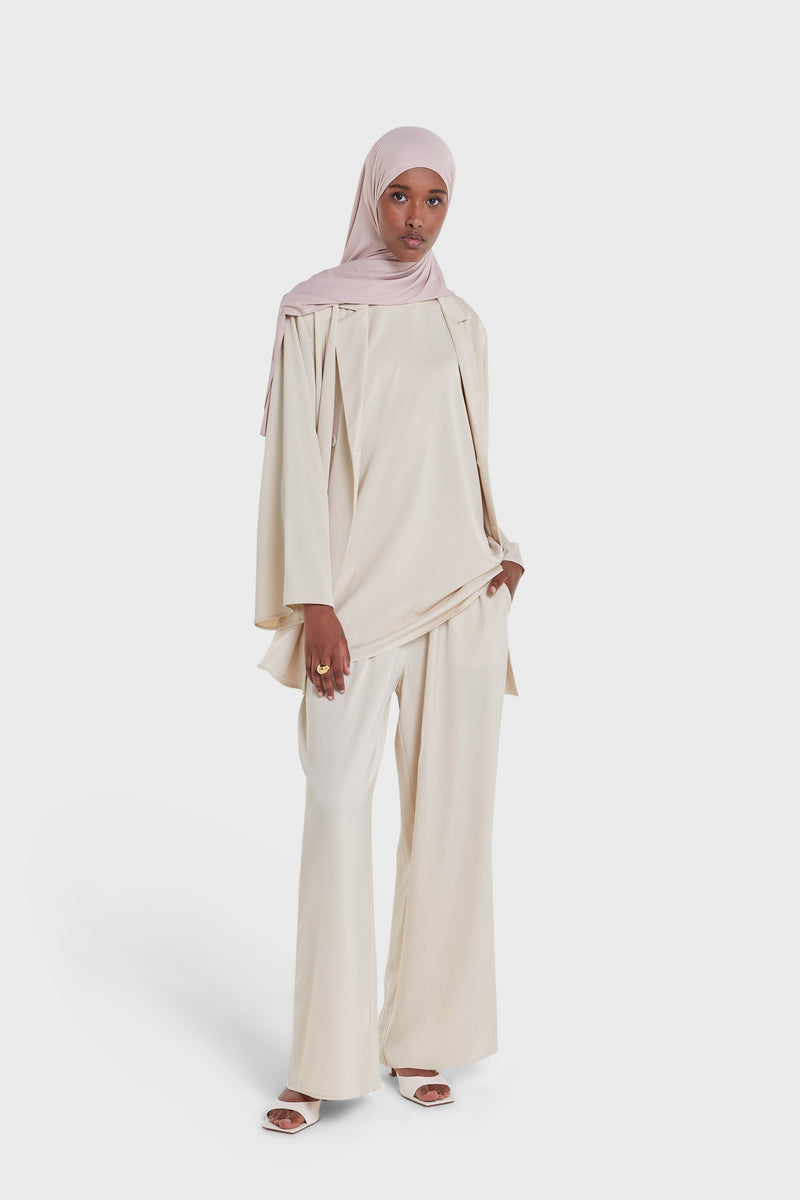 Satin Sleeveless Haut | Sable