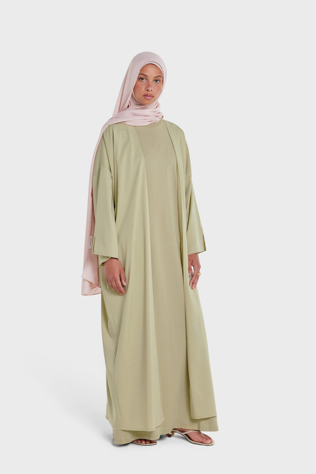 Cotton Sleeveless Robe | Soft Khaki