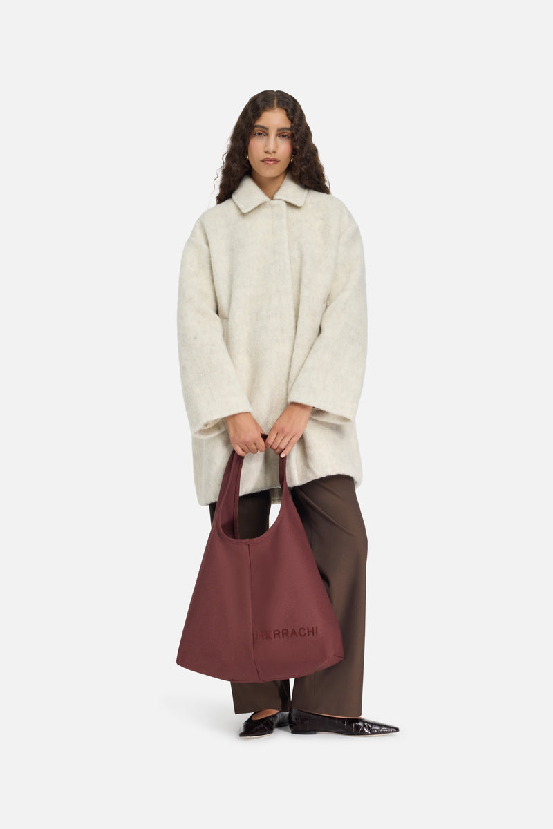 Oval Tote Sac | Cerise foncée