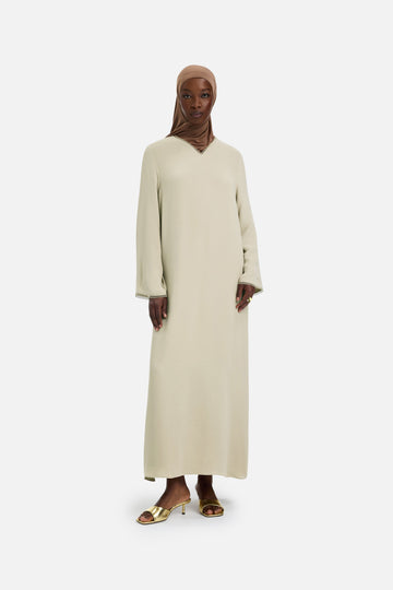 Picot Neck Robe | Sable