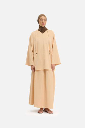 Pleated Jupe | Apricot