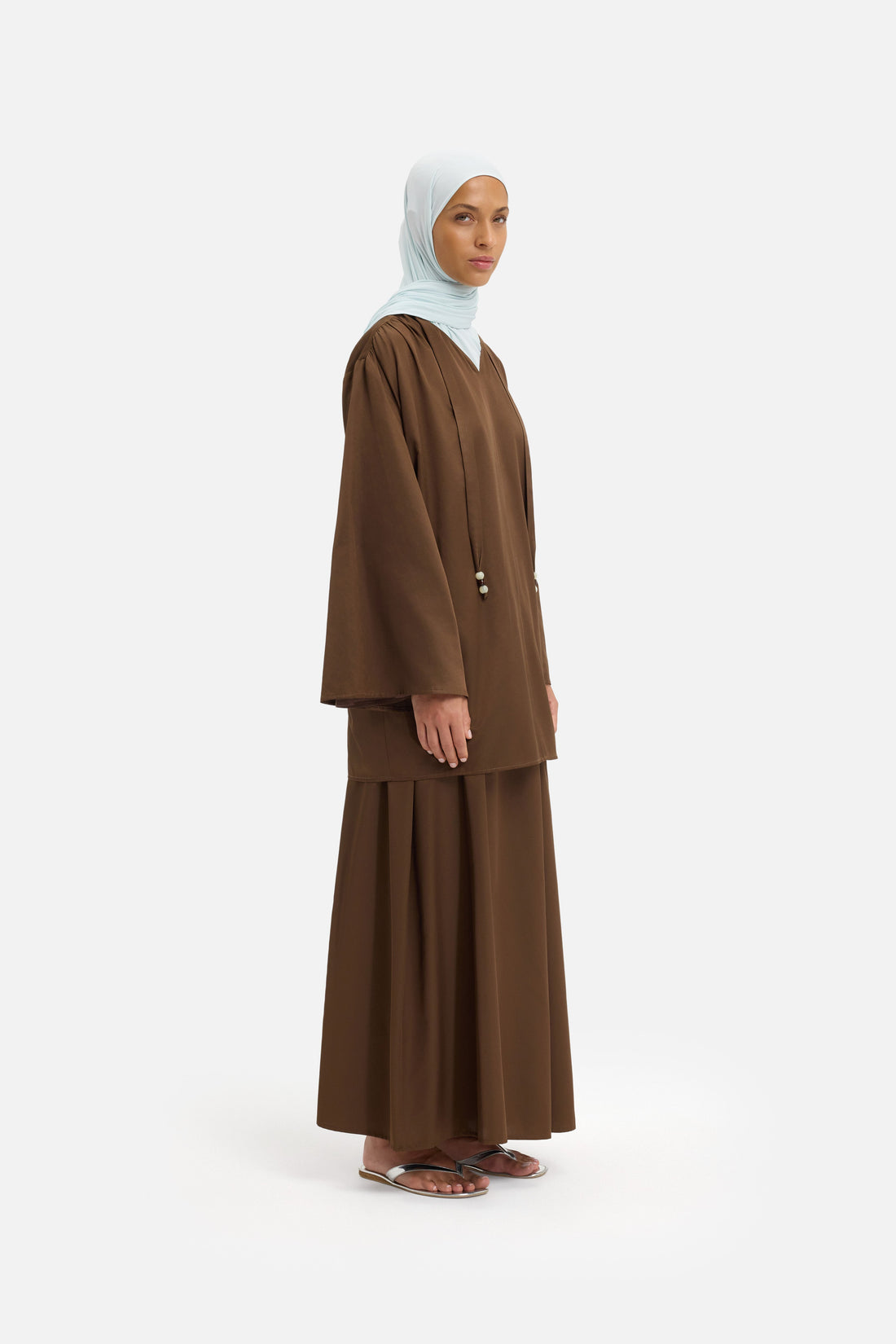 Pleated Jupe | Terre foncée