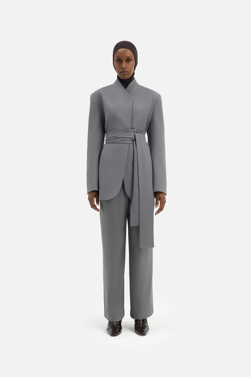 Pleated Pantalon | Gris carbone