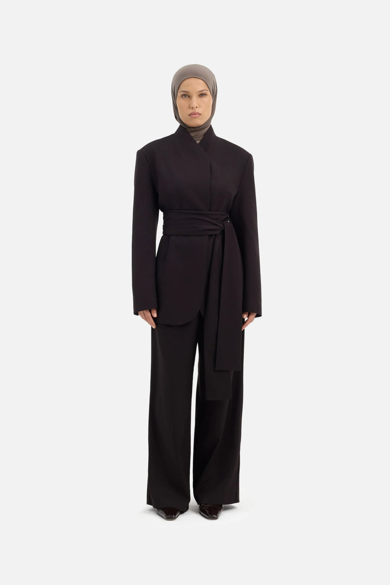 Pleated Pantalon | Truffe foncée