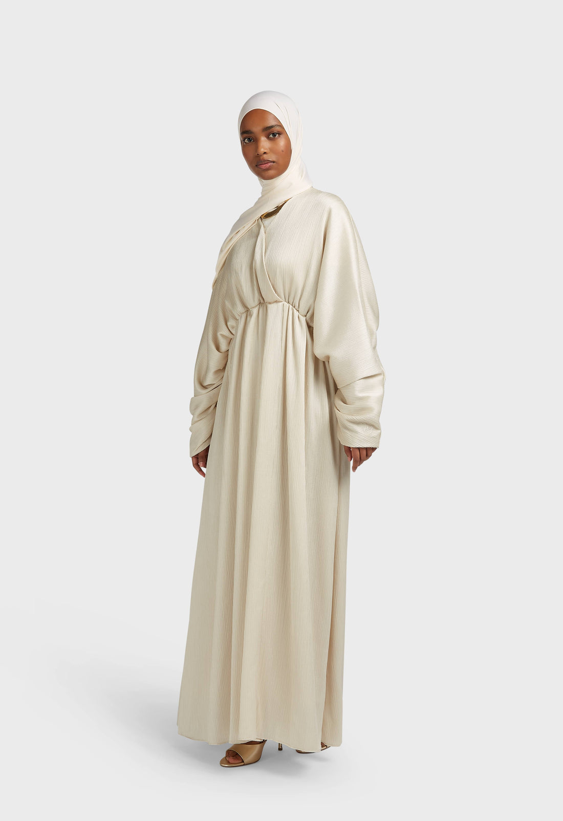 Plisse Gathered Robe | Sable