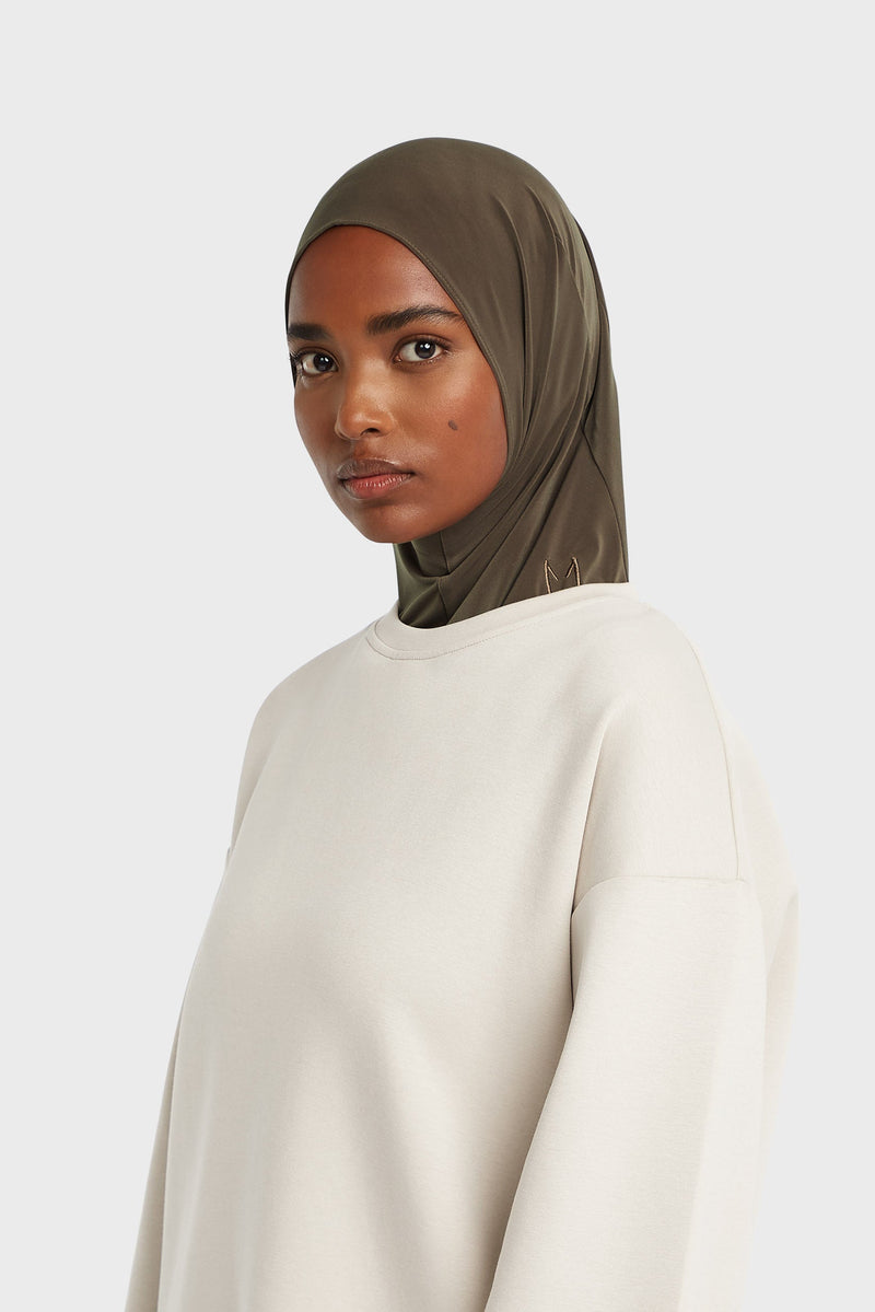 Hijab jersey premium | Brun cendré