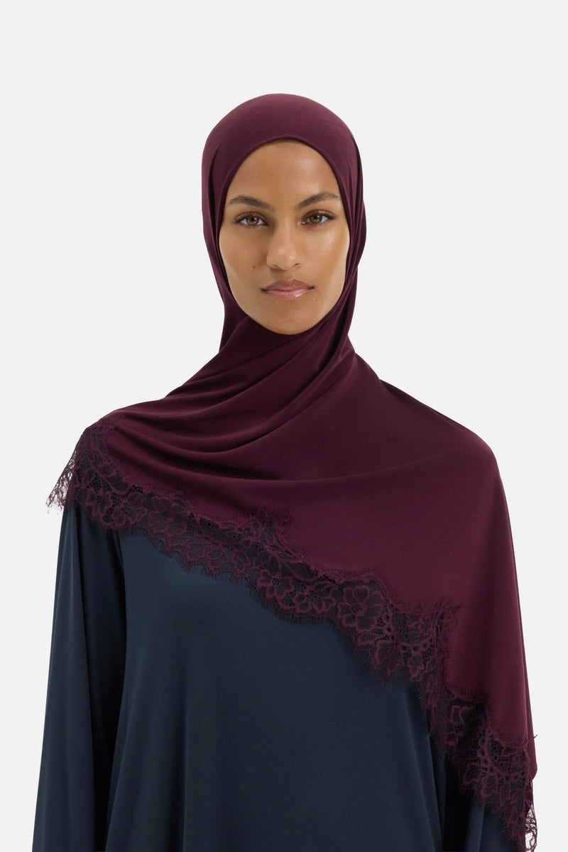 Premium Double Lace Foulard | Cassis