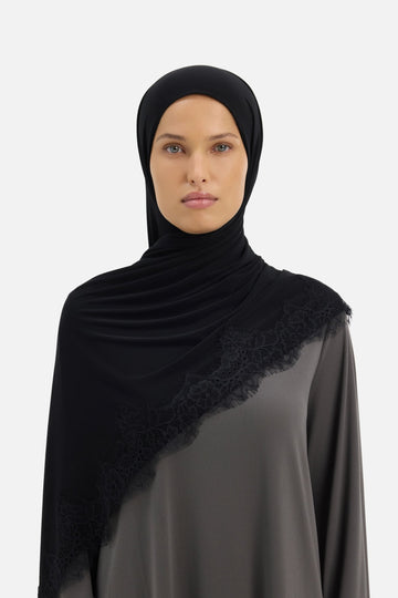 Premium Lace Foulard | Noir